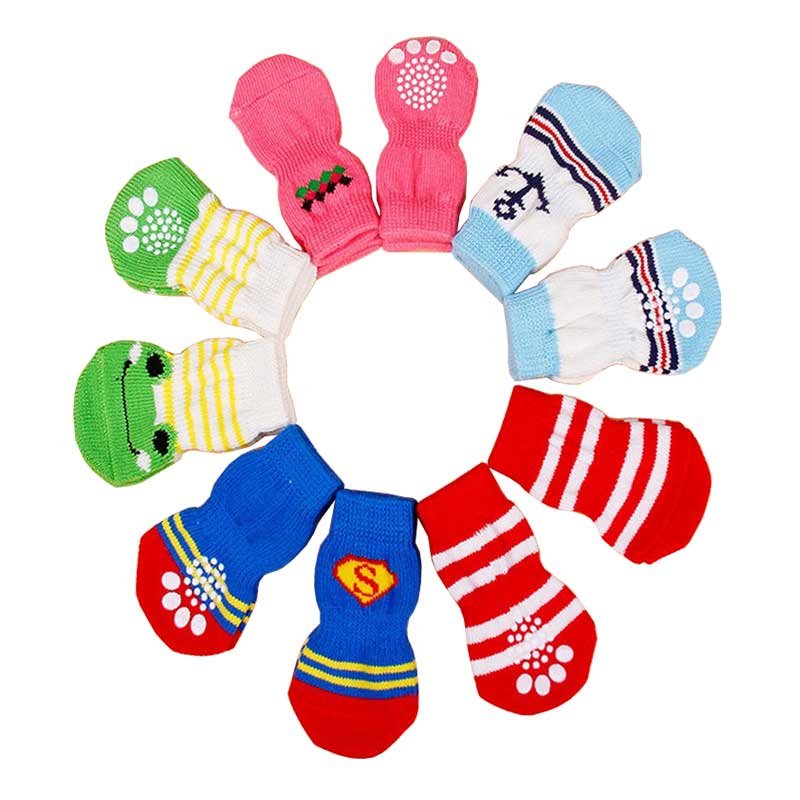 Wholesale Custom Indoor Outdoor Dog Socks Anti Slip Paw Protection