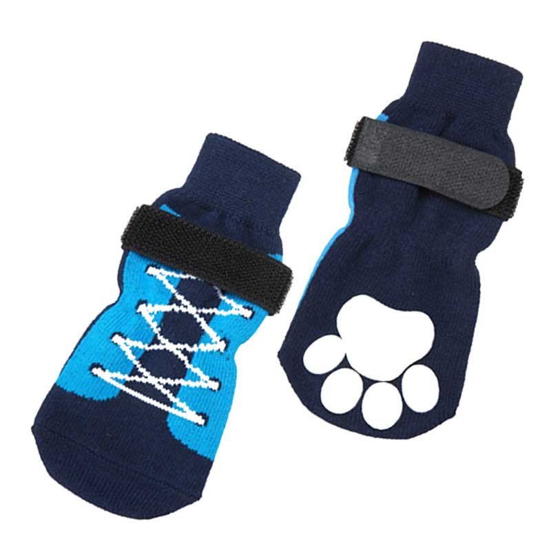 Anti Slip Dog Warm Wear Socks Cotton All Season Paw Protection Fabric Pet Shoes Socks